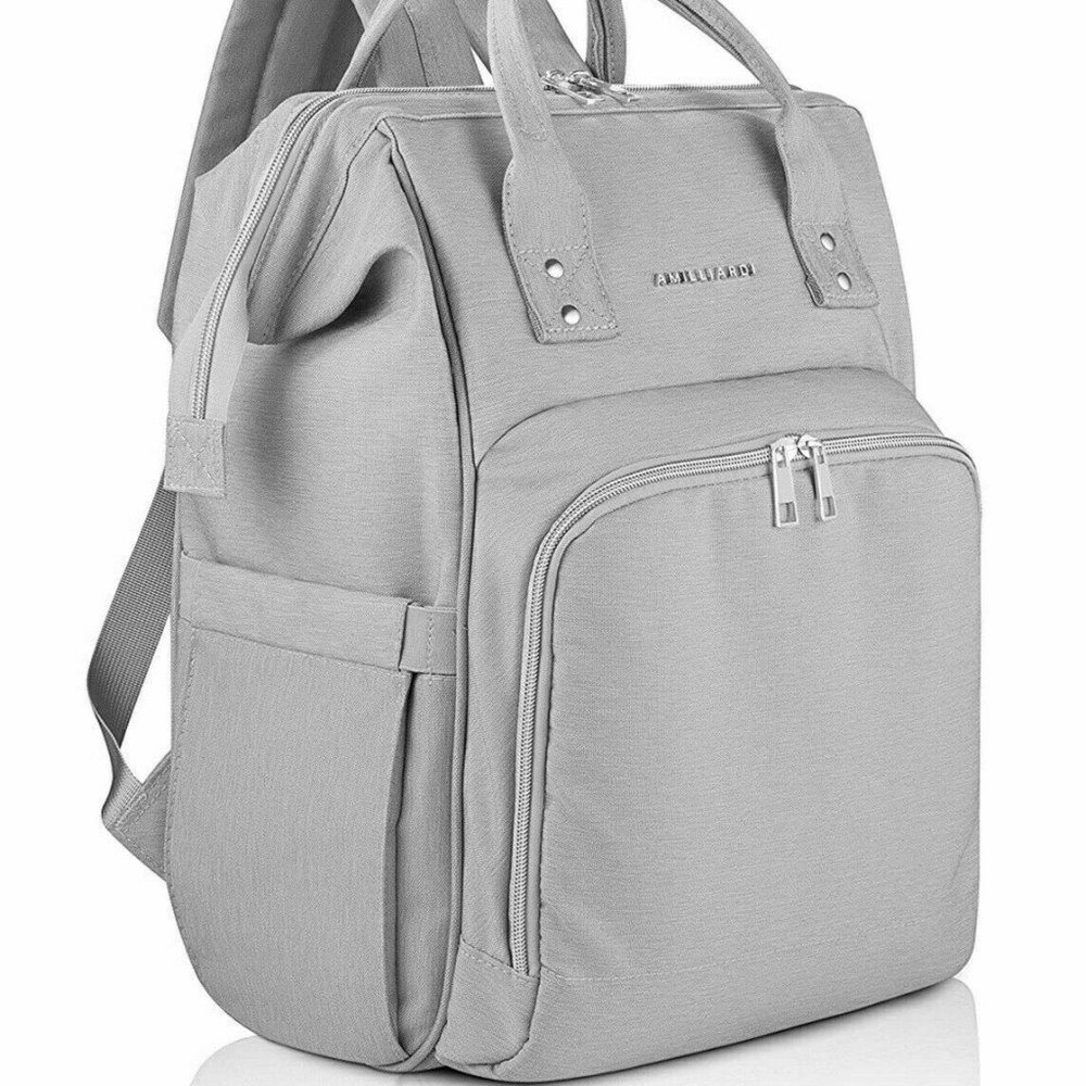 AMILLIARDI Diaper Bag Backpack 6 INSULATED Bottle Holders  Detachable Stroller